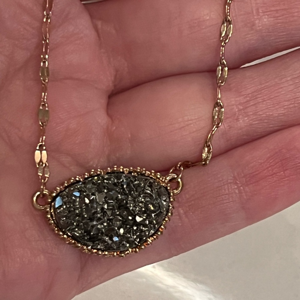 Grey Druzy Necklace